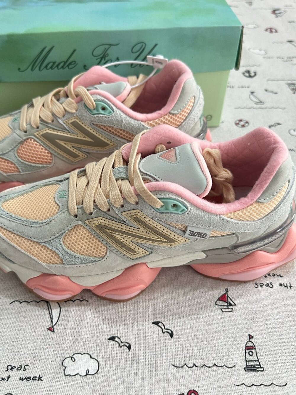 New Balance 9060 "Made For Us" Pink and Green Color Block - Picture 1 of 11